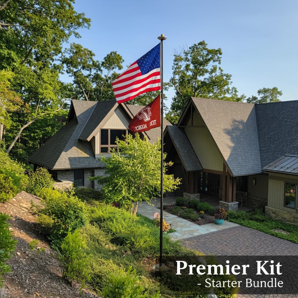 Phoenix Telescoping Flagpole Premier Kit Starter Bundle